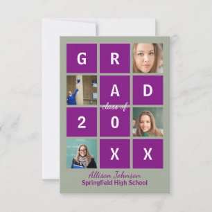 Moderne Blokletters & Foto - 3X5 Grad Kaart