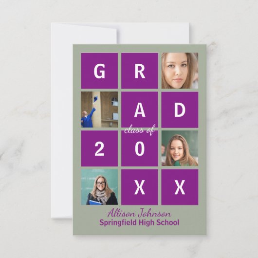 Moderne Blokletters & Foto - 3X5 Grad Kaart (Voorkant)