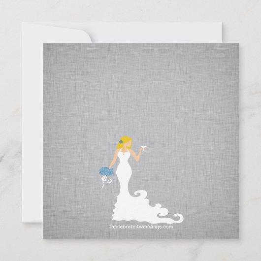 Moderne Blonde Bride Wine Bridal Shower Invitation Kaart (Achterkant)