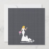 Moderne Blonde Bride Wine Bridal Shower Invitation Kaart (Achterkant)