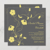 Moderne Bloom floral Bridal Shower Invitations Kaart (Voorkant / Achterkant)