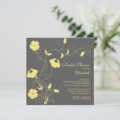 Moderne Bloom floral Bridal Shower Invitations Kaart (Staand voorkant)