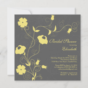 Moderne Bloom floral Bridal Shower Invitations Kaart