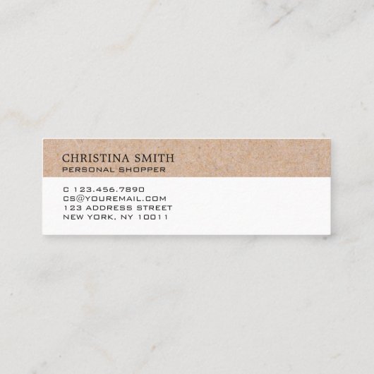 Moderne, blote zwart-witafdrukken - Schone B&W-typ Mini Visitekaartje (Achterkant)