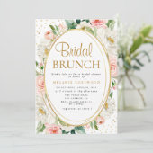 Moderne blozen blozende bruids douche uitnodiging (Staand voorkant)