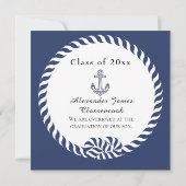 Moderne Blue 1 Foto Afstuderen-aankondiging Aankondiging (Achterkant)