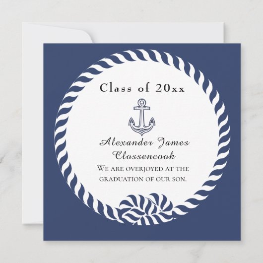 Moderne Blue 1 Foto Afstuderen-aankondiging Aankondiging (Achterkant)