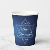 Moderne Blue Bar Mitswa-partij gepersonaliseerd Papieren Bekers (Achterkant)