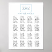 Moderne Blue Bar Mitzvah Zithoek Poster (Voorkant)