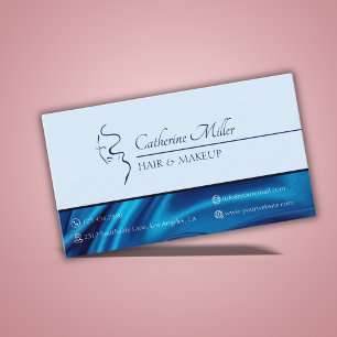 Moderne Blue Beauty Salon Hair Make-up Artist Visitekaartje