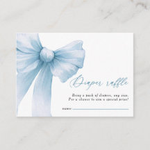 Moderne Blue Bow Baby shower Luier Raffle
