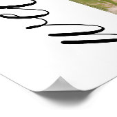Moderne Blue Bow Coquette Graduation Cap Welkom Poster (Hoek)