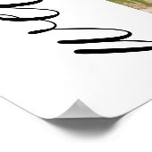 Moderne Blue Bow Coquette Graduation Cap Welkom Poster (Hoek)