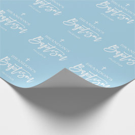 Moderne Blue Boy doop Cadeaupapier