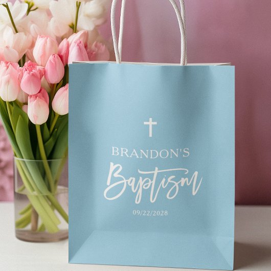 Moderne Blue Boy doop Medium Cadeauzakje