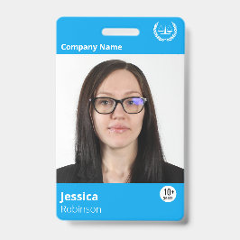 Moderne Blue Business Custom Name ID Employee Badge