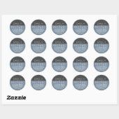Moderne Blue Custom Favor Gift Envelope Event Ronde Sticker (Vel)