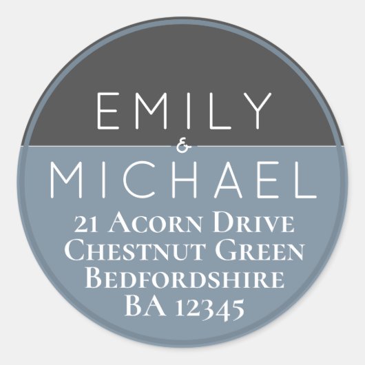 Moderne Blue Custom Favor Gift Envelope Event Ronde Sticker (Voorkant)