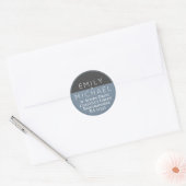Moderne Blue Custom Favor Gift Envelope Event Ronde Sticker (Envelop)