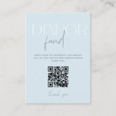 Moderne Blue Diaper Fund Baby shower QR Code Informatiekaartje (Voorkant)