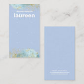 Moderne Blue en Gold Earring Display Holder Kaart Visitekaartje (Voorkant / Achterkant)