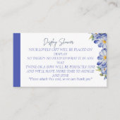 Moderne Blue Floral Display douchewand Kaart (Voorkant)