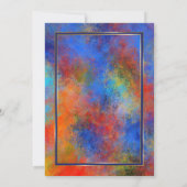 Moderne Blue Gold Red Waterverf Engagement Party Kaart (Achterkant)