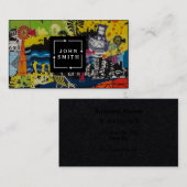 Moderne Blue Graffiti Cool Abstract Art Business C Visitekaartje (Voorkant / Achterkant)