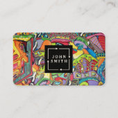 Moderne Blue Graffiti Cool Abstract Art Business C Visitekaartje (Voorkant)