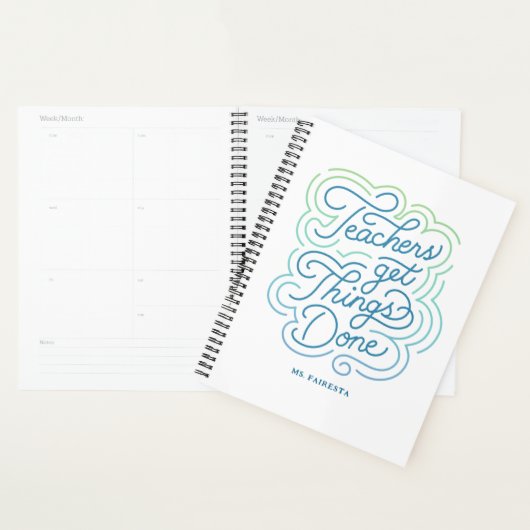 Moderne Blue Green Swirl-leraren krijgen dingen ge Planner (Display)