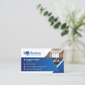 Moderne Blue Home renovatie Aannemer verbouwen Visitekaartje (Staand voorkant)