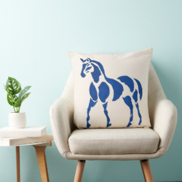 Moderne Blue Horse Equestrian Home Decor Kussen