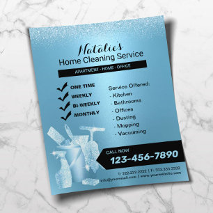 Moderne Blue House Schoonmaak Service Housekeeping Flyer