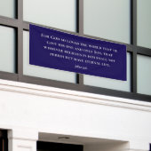 Moderne Blue John 3:16 Bijbelvers Spandoek (Buitenkant Gebouw)