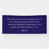 Moderne Blue John 3:16 Bijbelvers Spandoek (Horizontaal)
