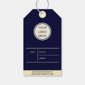 Moderne Blue Kledinglabels Bewerkbare Retail Label Cadeaulabel (Achterkant)
