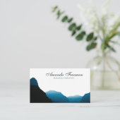Moderne Blue Mountains Silhouette Massage Therapie Visitekaartje (Staand voorkant)