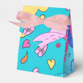 Moderne Blue Natuur Herfst Elements voor Vierbox Bedankdoosjes (Voorkant Zijde)