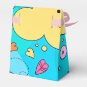 Moderne Blue Natuur Herfst Elements voor Vierbox Bedankdoosjes (Achterkant)