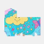 Moderne Blue Natuur Herfst Elements voor Vierbox Bedankdoosjes (Uitgevouwen)