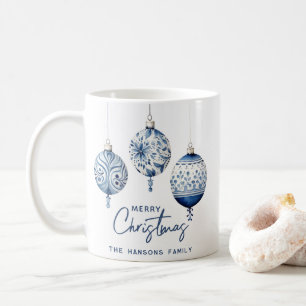 Moderne Blue Nordic Style Ornamenten Vrolijk Kerst Koffiemok