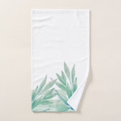 Moderne Blue Ocean Planten Waterverf Bad Handdoek (Handdoek)