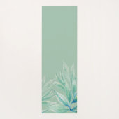 Moderne Blue Ocean Planten Waterverf Yogamat (Achterkant)