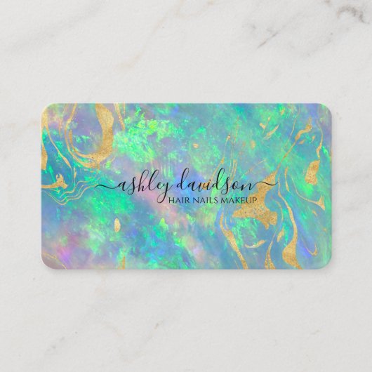 Moderne Blue Opal Visitekaartjes (Voorkant)