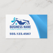 Moderne Blue Power Wash House reiniging Visitekaartje (Voorkant)