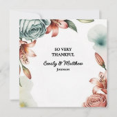 Moderne Blue Roos Designer Dank u kaart (Voorkant)