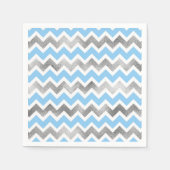 Moderne Blue Silver baby shower servetten (Voorkant)