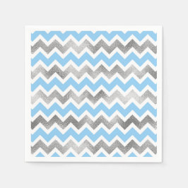 Moderne Blue Silver baby shower servetten