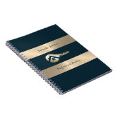 Moderne Blue Spruce Vastgoed Notitieboek van Gold (Rechterzijde)