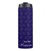 Moderne Blue Swallow Pattern Thermal Tumbler Thermosbeker (Voorkant)